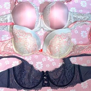 Three Victorias Secret Bras 36C